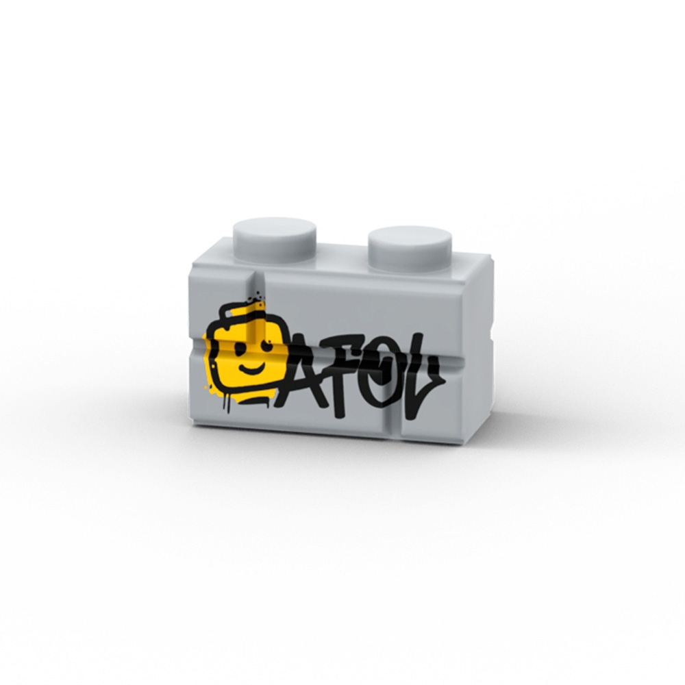 Brick Head AFOL Graffiti