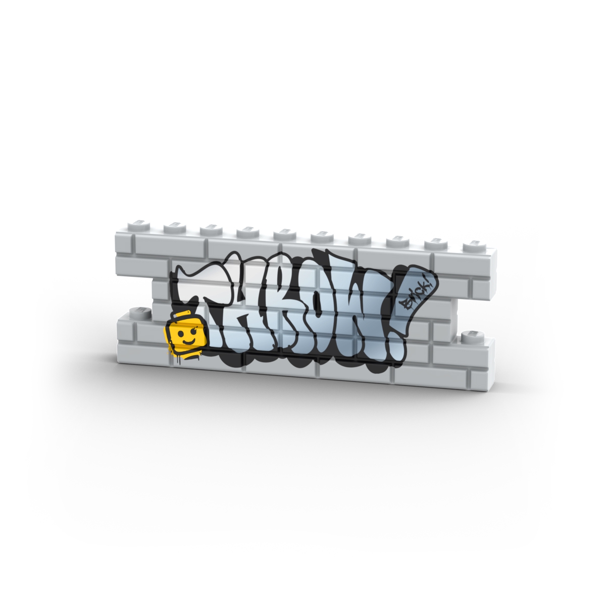 Brick Head Throw Up! Graffiti Wall