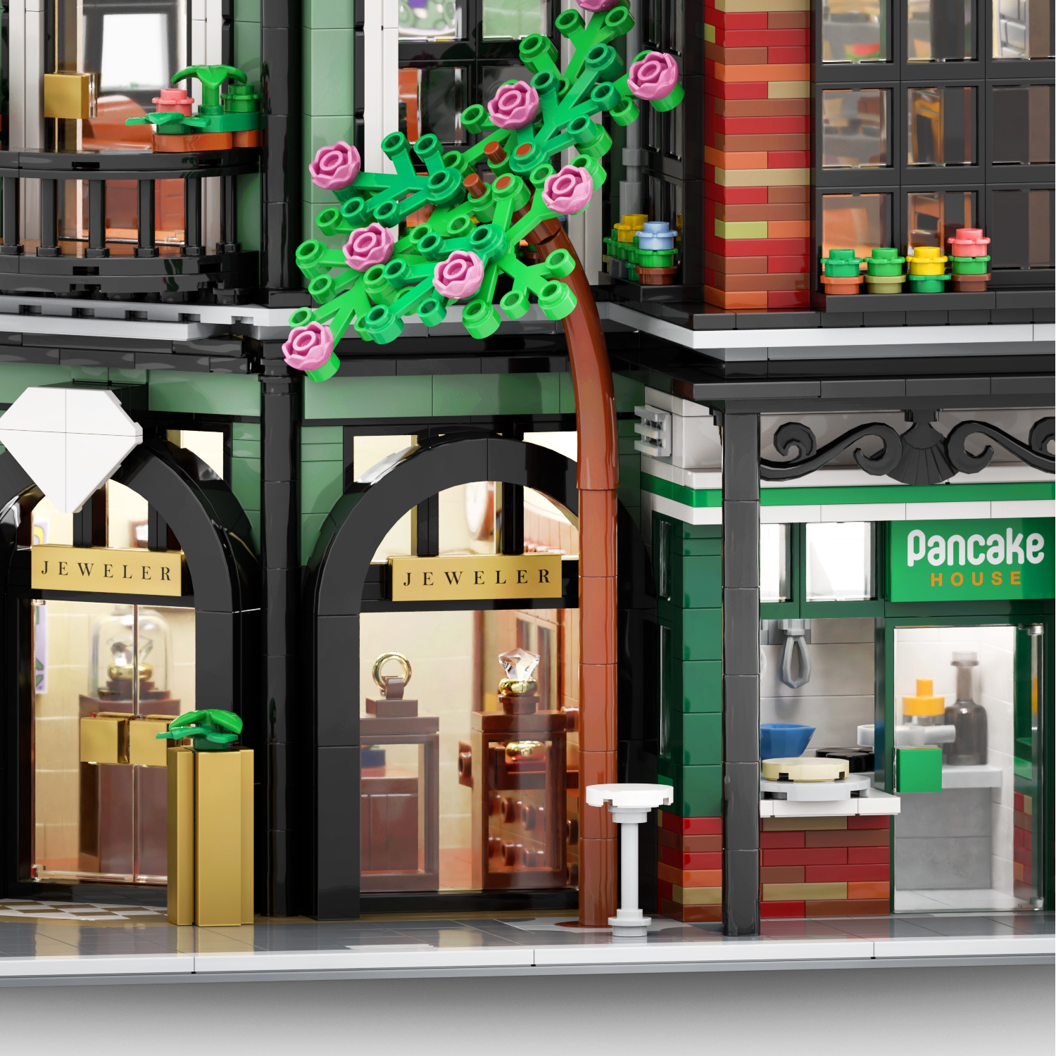 Townhouse with Jeweler and Pancake House