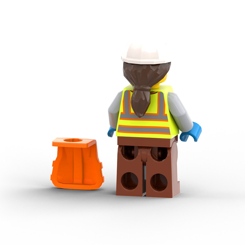 Dock Worker with Safety Vest with Reflective Stripes