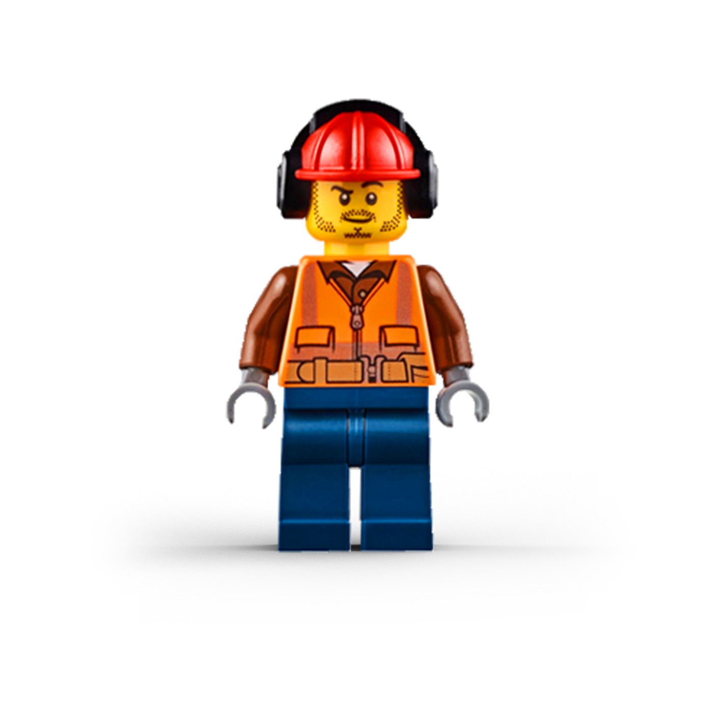 Worker with Safety Vest and Ear Protectors