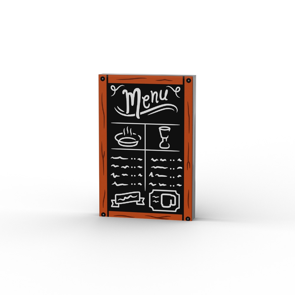 Menu Chalk Board with White Special, Fish, Scribbles