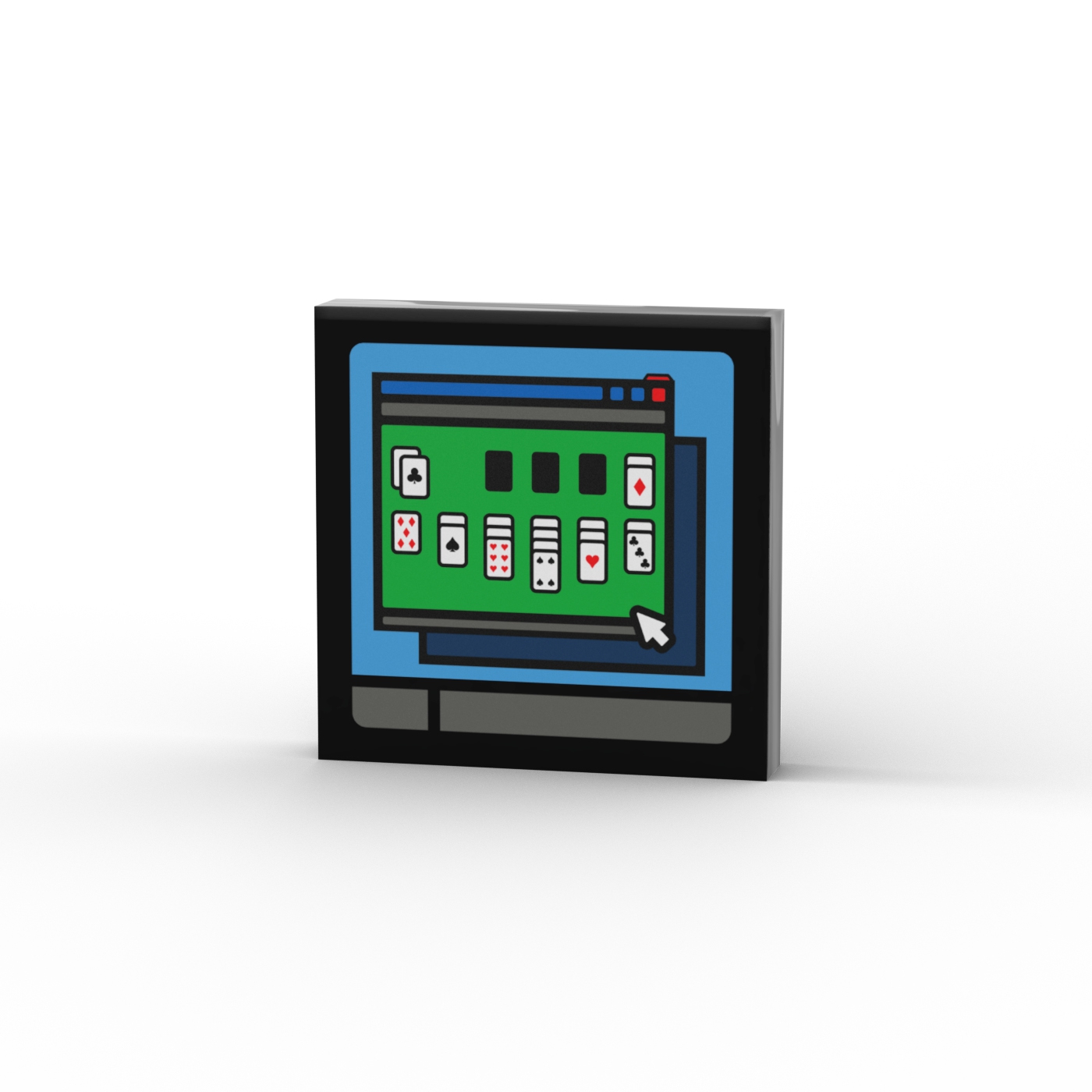 Computer Screen with Solitaire