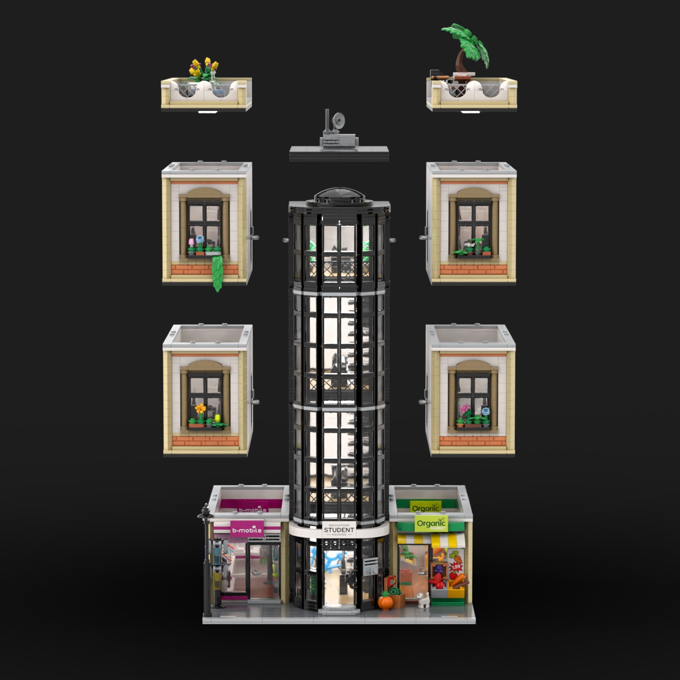 Student Housing, Organic Market and Mobile Shop - Modular Building