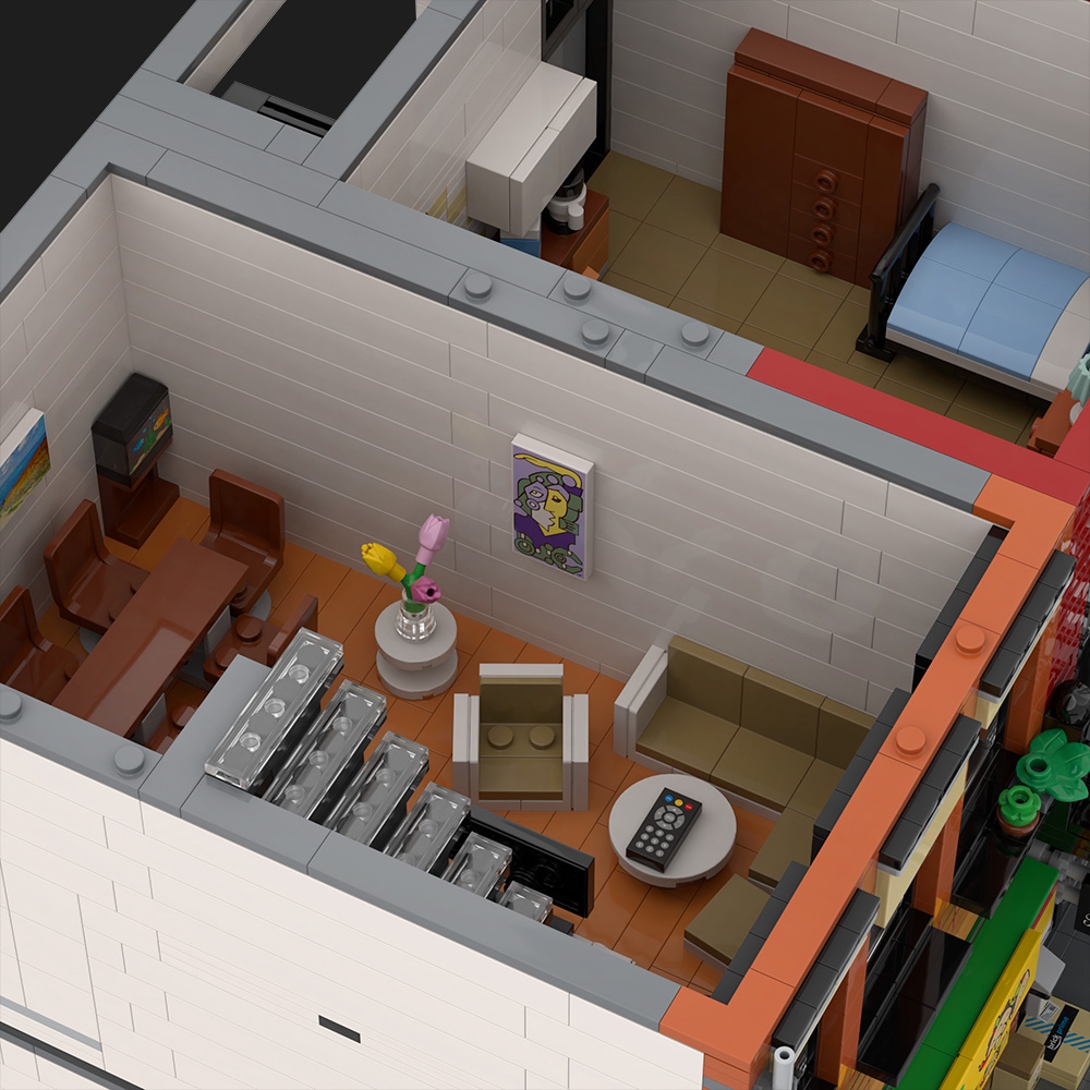 Lower Eastside Townhouse with Tattoo Shop and Tacos Restaurant - Modular Building MOC