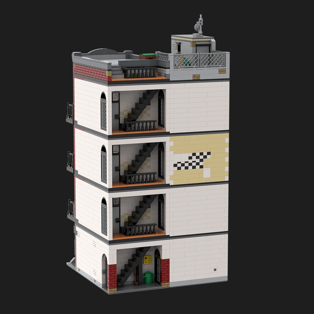 Lower Eastside Townhouse with Tattoo Shop and Tacos Restaurant - Modular Building MOC