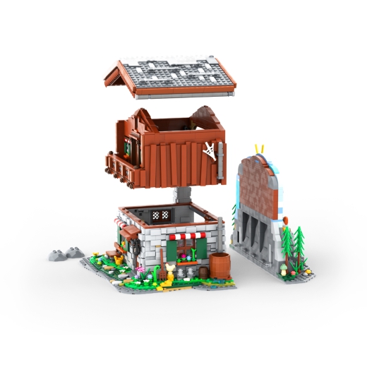 Alpine Hut with funny action wall