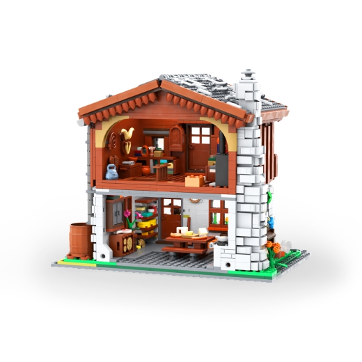 Alpine Hut with funny action wall