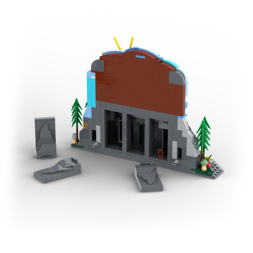 Alpine Hut with funny action wall