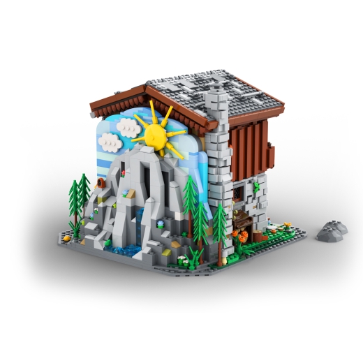 Alpine Hut with funny action wall