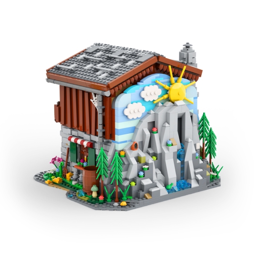 Alpine Hut with funny action wall