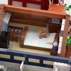 Fachwerkhäuser mit Comic Laden, Eisdiele und Kaffeehaus