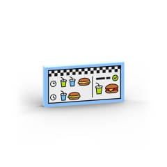 Menu Board with Drinks and Hamburgers