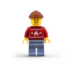 Man with Holiday Sweater and Flat Cap