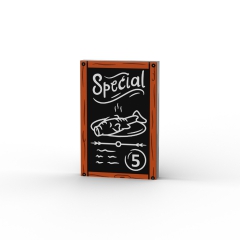 Menu Chalk Board with White Special, Fish, Scribbles