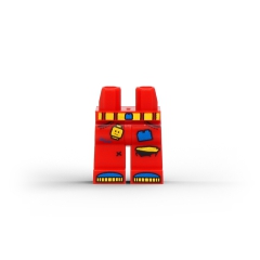 Hips and Legs with Pockets, Torn Knee, Belt with Buckle, Minifigure Head, Brick and Shoe Tips