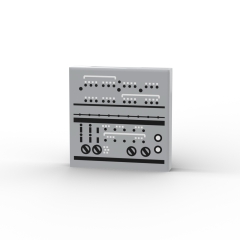 Panel mit Steuerung und Schaltkreis des Mondlandegeräts