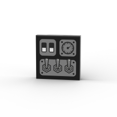 Control Panel with Rocker Switches, Gauges and Buttons