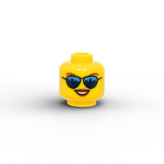 Sunglasses with Skyline Reflections, Open Mouth Smile