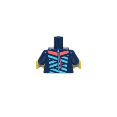 Wetsuit with Panels, Stripes, Zipper and Flowers and Palm Leaves