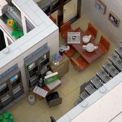 Townhouse with City Apartments and Bicycle Shop - Modular Building MOC
