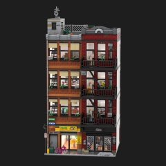 Lower Eastside Townhouse with Tattoo Shop and Tacos Restaurant - Modular Building MOC