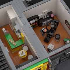 Lower Eastside Townhouse with Tattoo Shop and Tacos Restaurant - Modular Building MOC