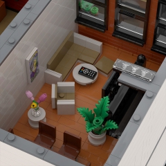 Lower Eastside Townhouse with Tattoo Shop and Tacos Restaurant - Modular Building MOC