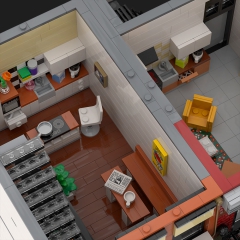 Lower Eastside Townhouse with Tattoo Shop and Tacos Restaurant - Modular Building MOC