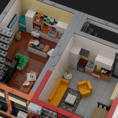 Lower Eastside Townhouse with Tattoo Shop and Tacos Restaurant - Modular Building MOC