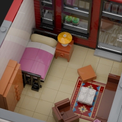 Lower Eastside Townhouse with Tattoo Shop and Tacos Restaurant - Modular Building MOC