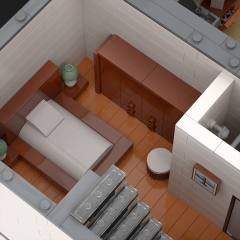Lower Eastside Townhouse with Tattoo Shop and Tacos Restaurant - Modular Building MOC