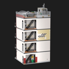 Lower Eastside Townhouse with Tattoo Shop and Tacos Restaurant - Modular Building MOC