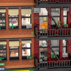Lower Eastside Townhouse with Tattoo Shop and Tacos Restaurant - Modular Building MOC