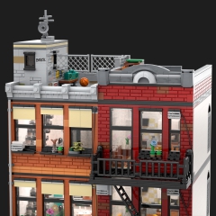 Lower Eastside Townhouse with Tattoo Shop and Tacos Restaurant - Modular Building MOC