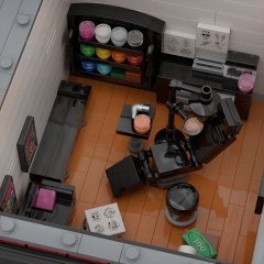 Lower Eastside Townhouse with Tattoo Shop and Tacos Restaurant - Modular Building MOC