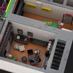 Lower Eastside Townhouse with Tattoo Shop and Tacos Restaurant - Modular Building MOC