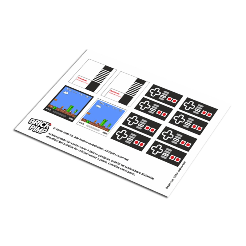 Custom Nes Sticker Label High-quality custom printed sticker for LEGO Nintendo NES Games Consol ...