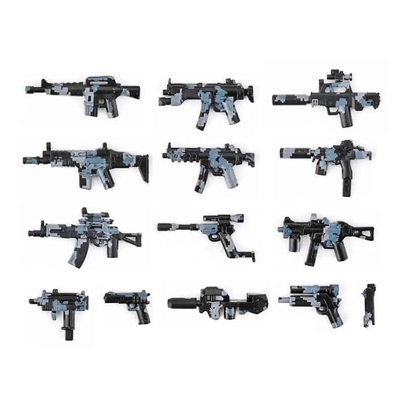 Camouflage Black/Blue Rifles Weapons