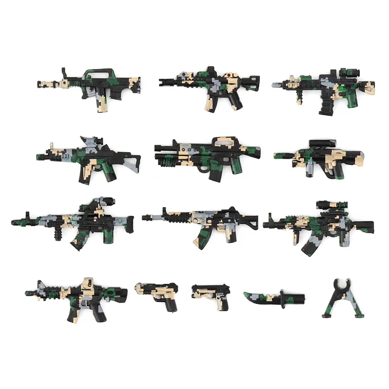 Camouflage Black/Green Rifles Weapons