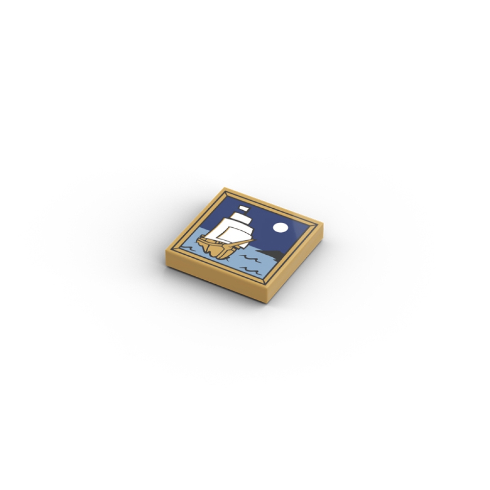 Bild mit Segelschiff und Mond