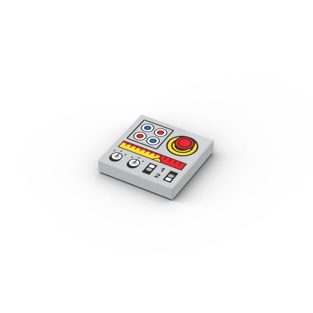 Bedienfeld mit Tasten, Anzeige, Drehreglern und Joystick