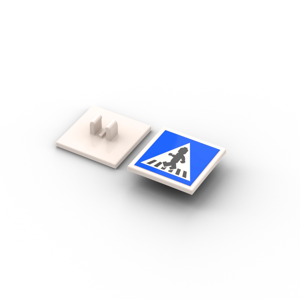 Crosswalk with Minifigure Sign