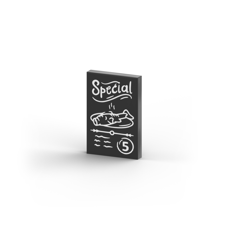 Menu Chalk Board with White Special, Fish, Scribbles
