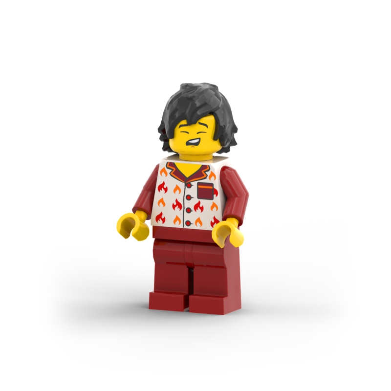 Boy with Flame Shirt