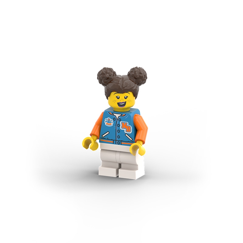 Girl with bun, freckles