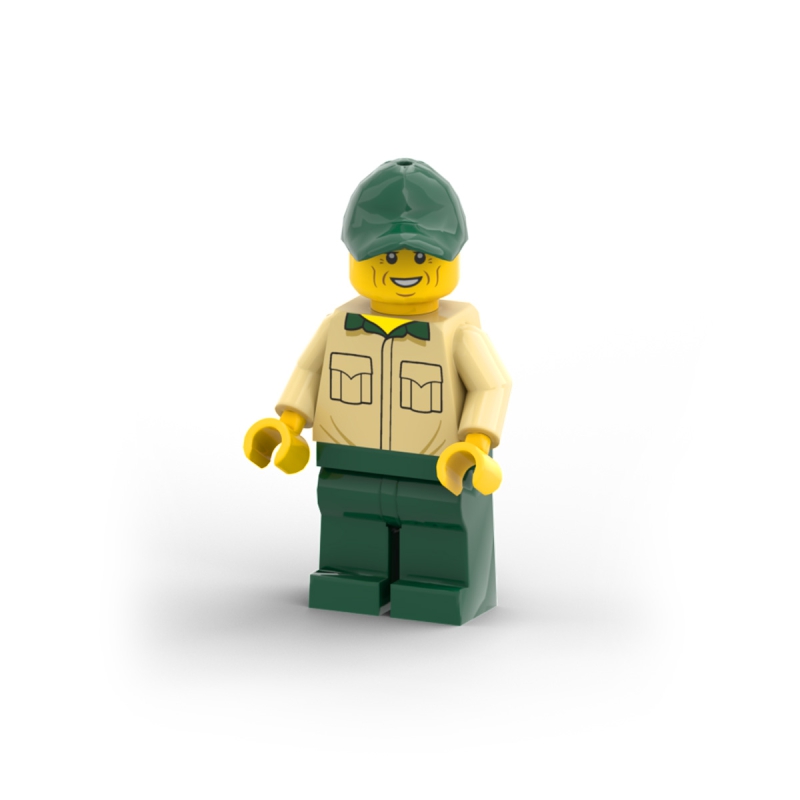 Park Worker, Man with Tan Shirt with Pockets