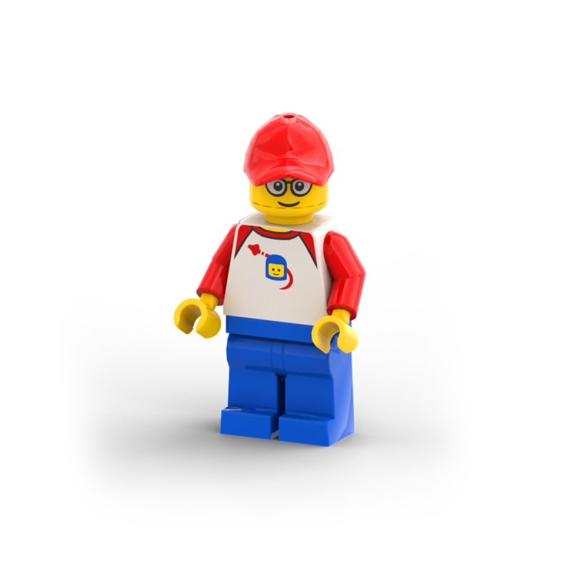 Man - Classic Space Shirt with Red Sleeves