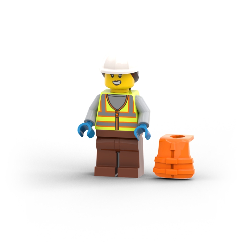 Dock Worker with Safety Vest with Reflective Stripes