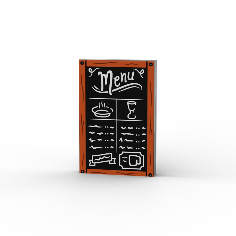Menu Chalk Board with White Special, Fish, Scribbles